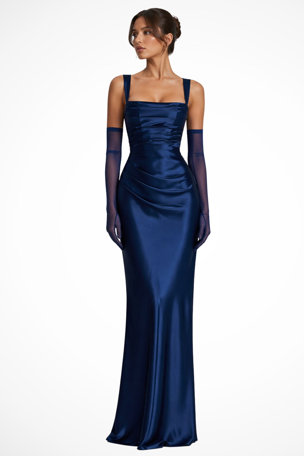 Bivienne - Satin Maxi Abendkleid Damen