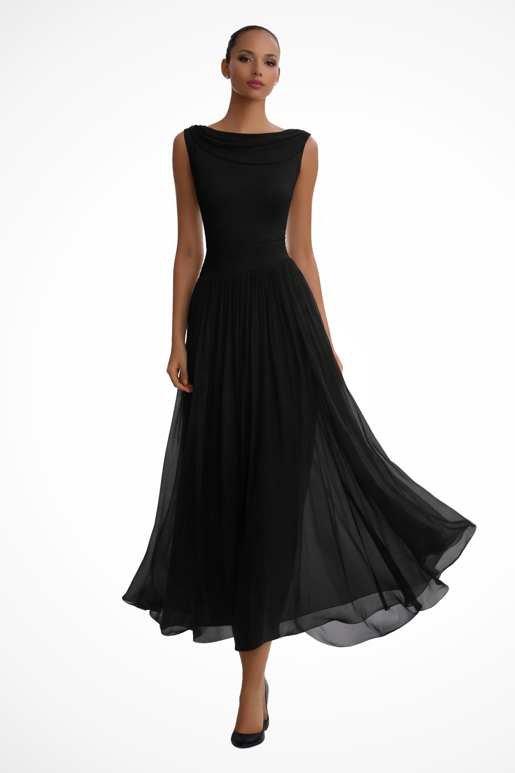 Vienne - Elegantes Plissee Midi Kleid