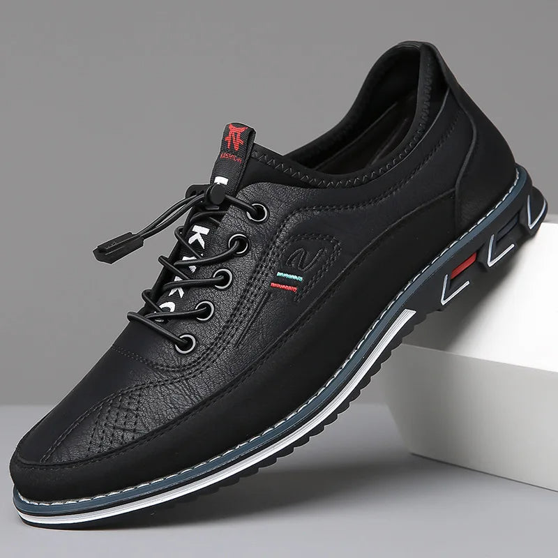 Herren Oxford Schuhe Leder Klassische Business Schnürschuhe - Image 4