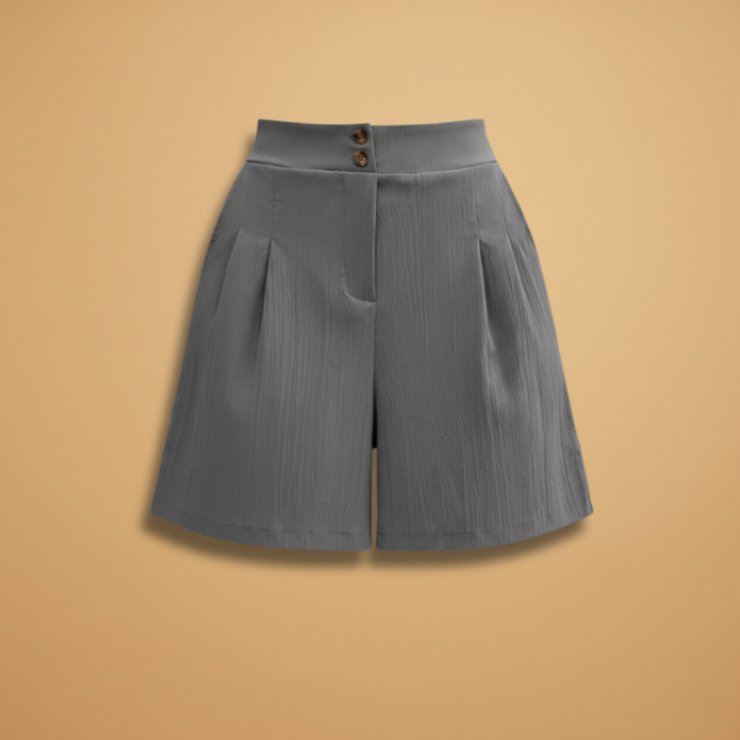 Bella - Damen Shorts mit Knopfleiste und Taillenbund