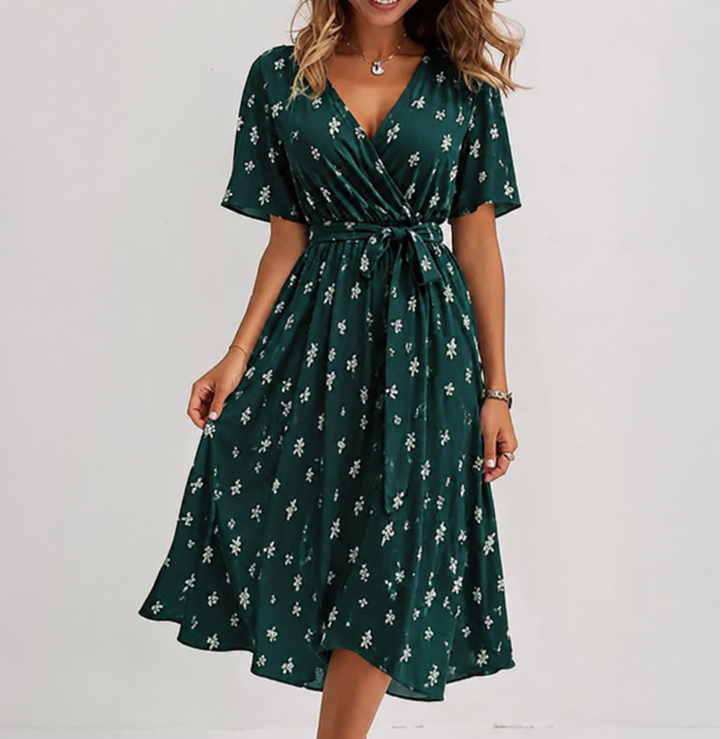 Viola - Midi Kleid Mit V Ausschnitt