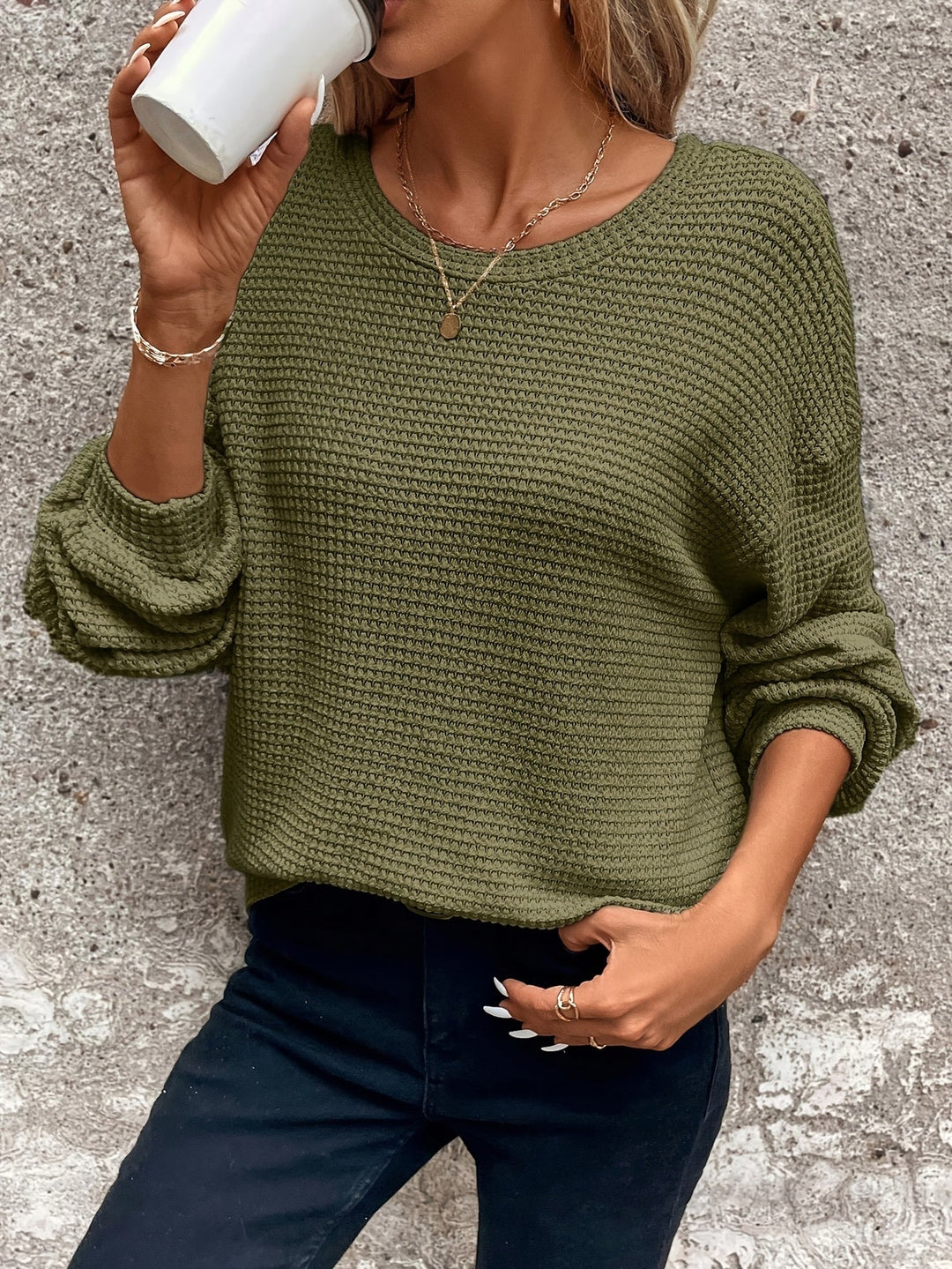 Bethany | Entspannter Waffelstrick-Pullover - Image 11