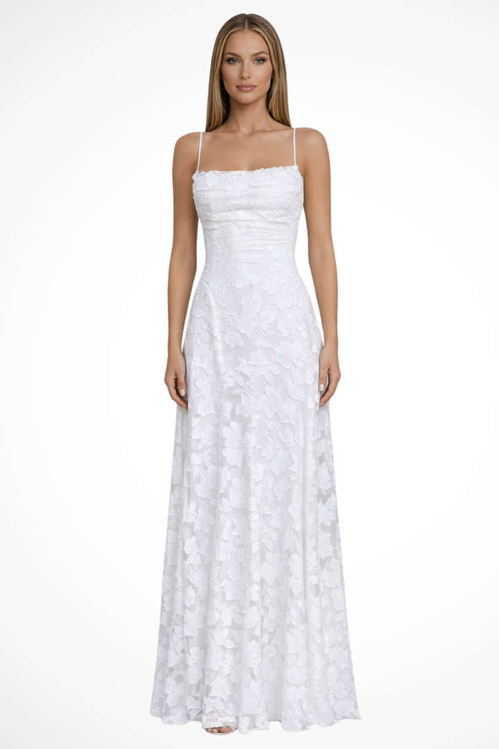 Roséline - Florales Rückenfreies Maxikleid