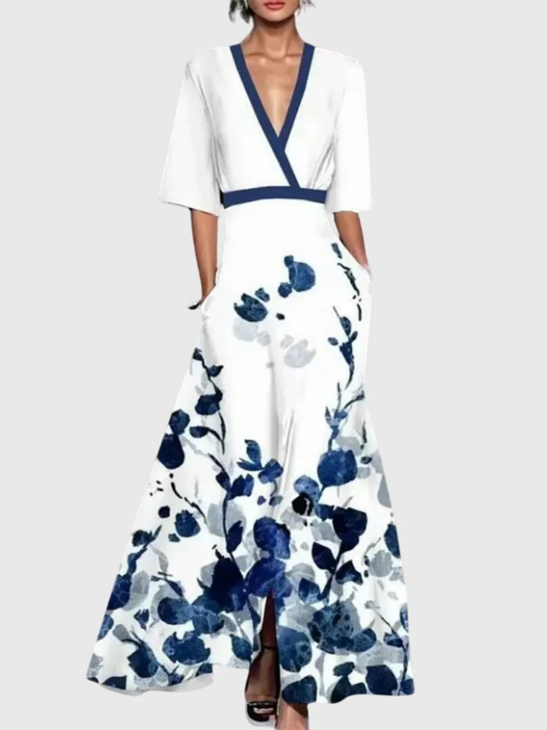 Women Floral Maxi Dress Elegant Spring - Image 2