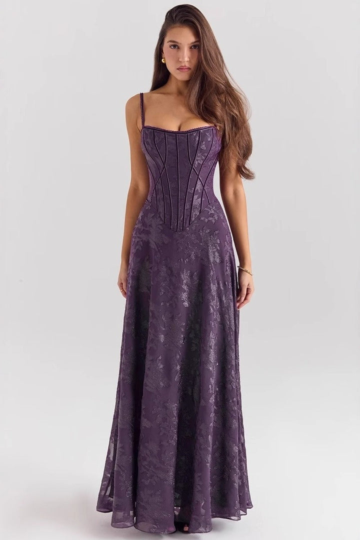 Veylina – Chiffon Floral Kleid Spaghettiträger