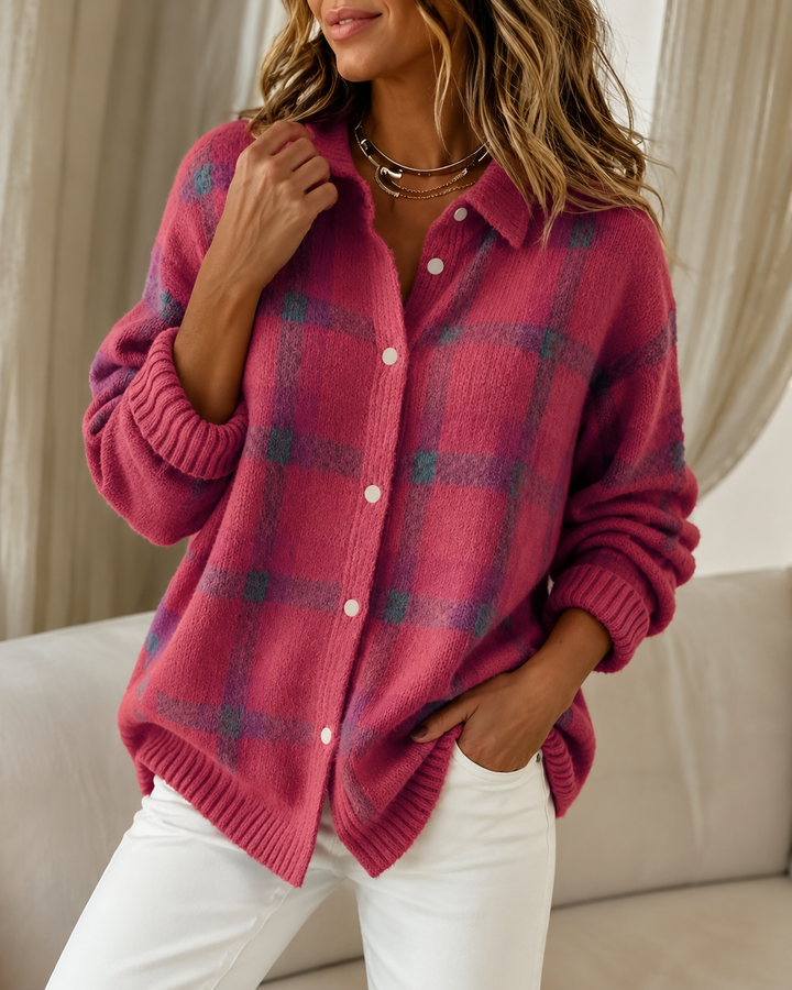 Tesa™ | Karierte Strickjacke - Image 3