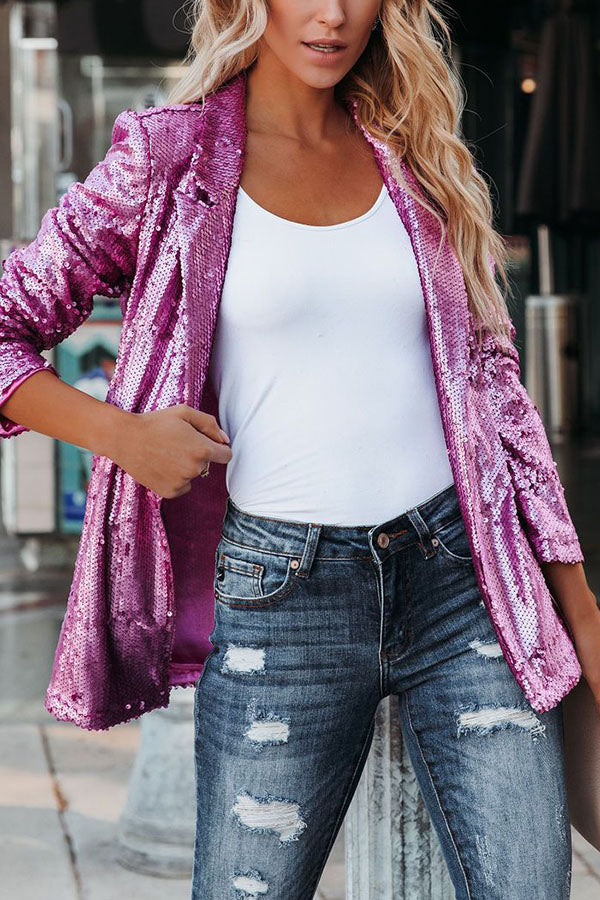 Hansera - Damen Leichter Glanz Blazer Elegant