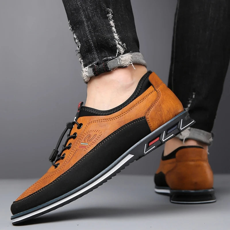 Herren Oxford Schuhe Leder Klassische Business Schnürschuhe - Image 2