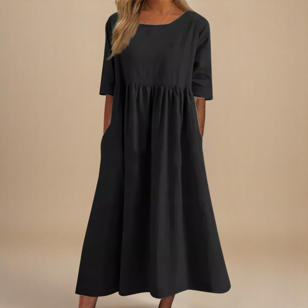 Damen Lockeres Sommerkleid Relaxed Fit Midi mit Taschen - Image 5
