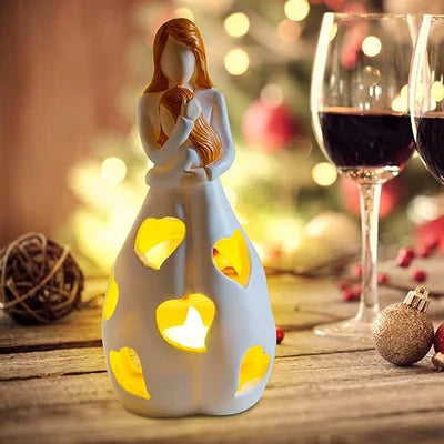 LED table lamp "Mother and Child" | Heart-shaped light design