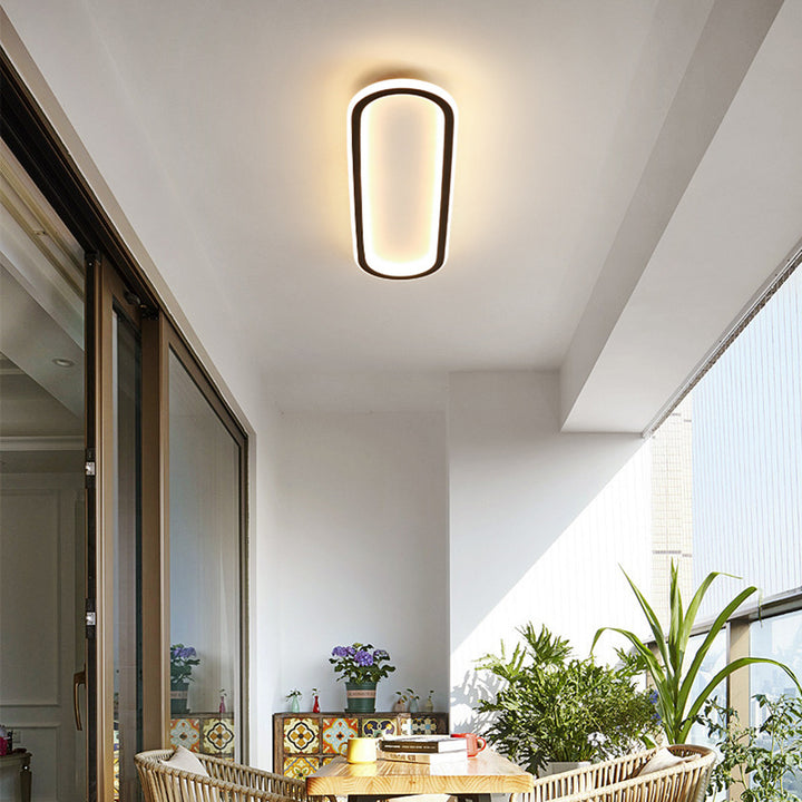 Oval LED ceiling light for hallways