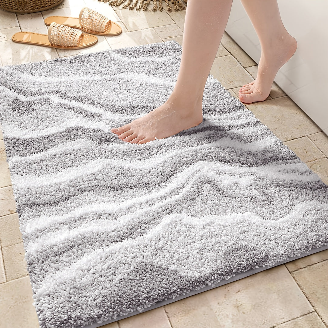Bad Teppich | Fluffy Badematte Marmor Muster