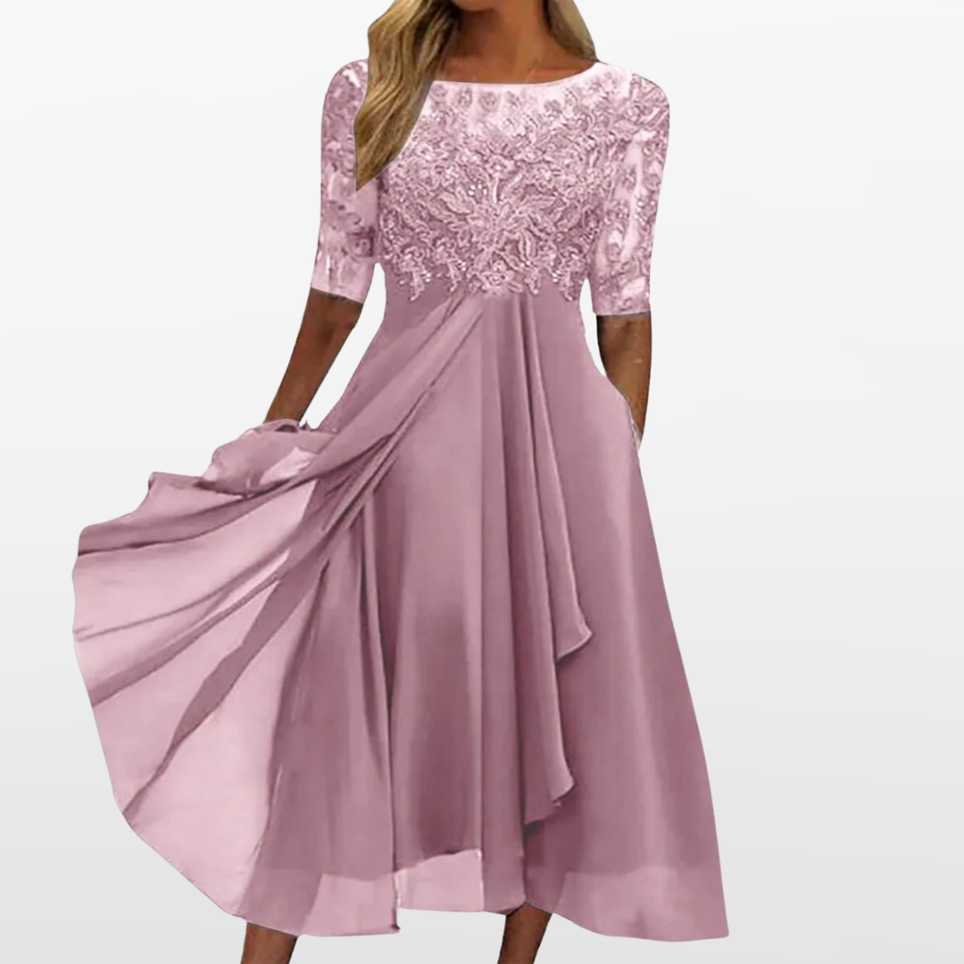 Damen Spitzenkleid Midi Elegant - Image 2