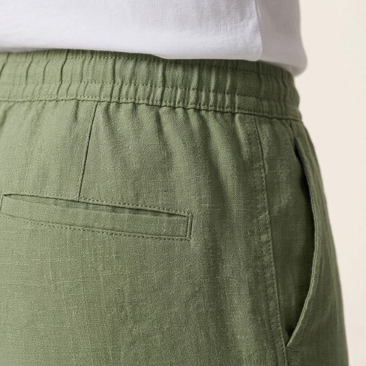Herren Leinen Baumwoll Hose Loose Fit Kordelzug - Image 4