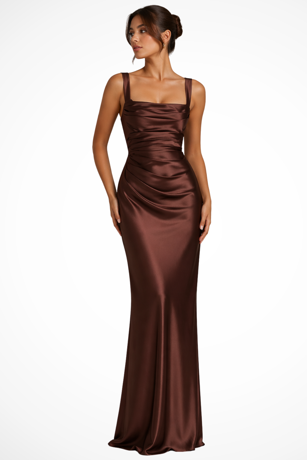 Bivienne - Satin Maxi Abendkleid Damen