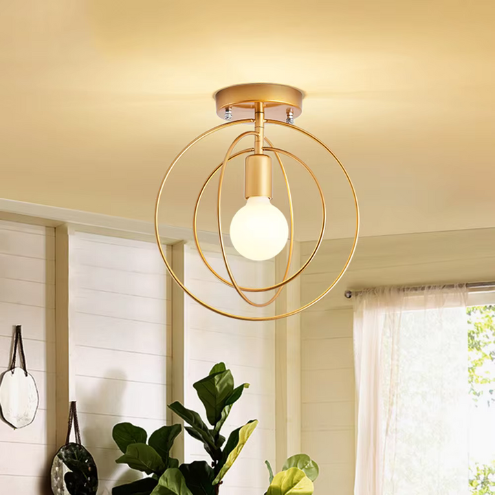 LED ceiling light | in ring design – in gold