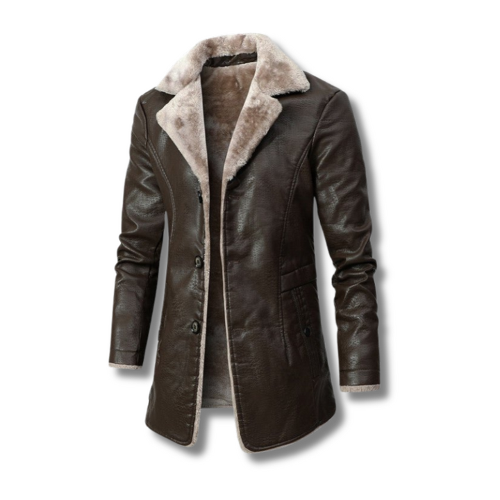 Edward™ | Elegante Leder-Winterjacke mit Fellfutter - Image 2