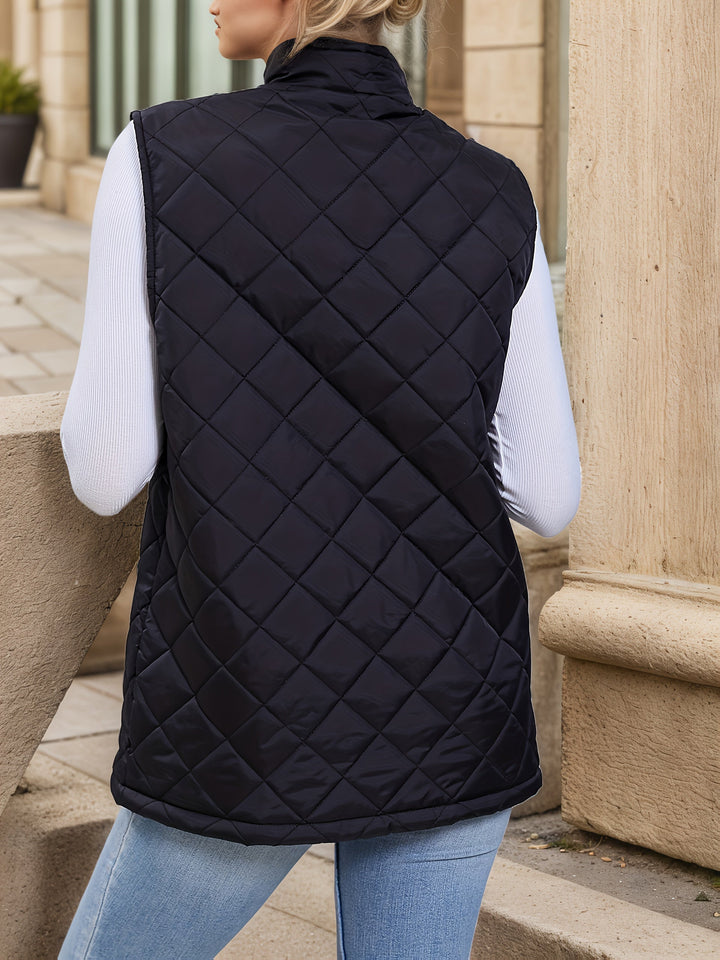 Corinne | Langes Gilet mit Rautensteppung - Image 2