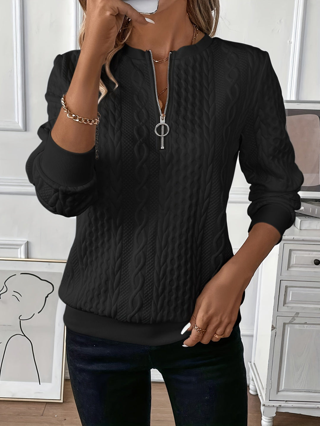 Julia™ | Elegante stilvolle Strickpullover mit Reißverschluss (1+1 gratis) - Image 10