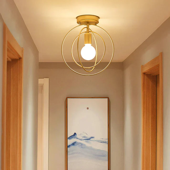 LED ceiling light | in ring design – in gold