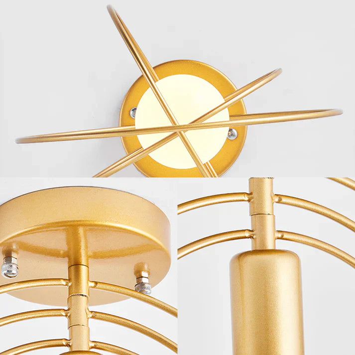 LED ceiling light | in ring design – in gold