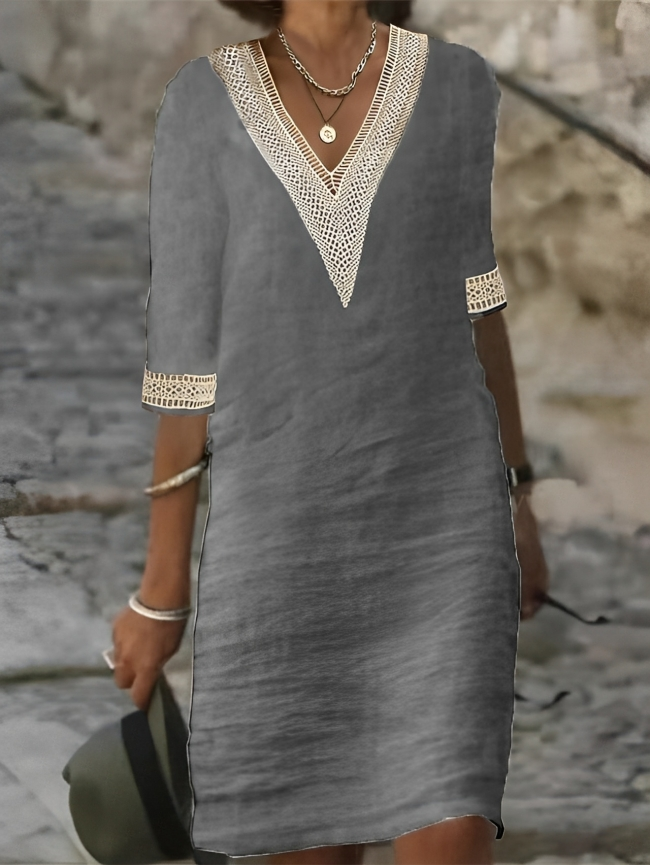 Women Linen Summer Dress Casual Flowy Lightweight - Image 4