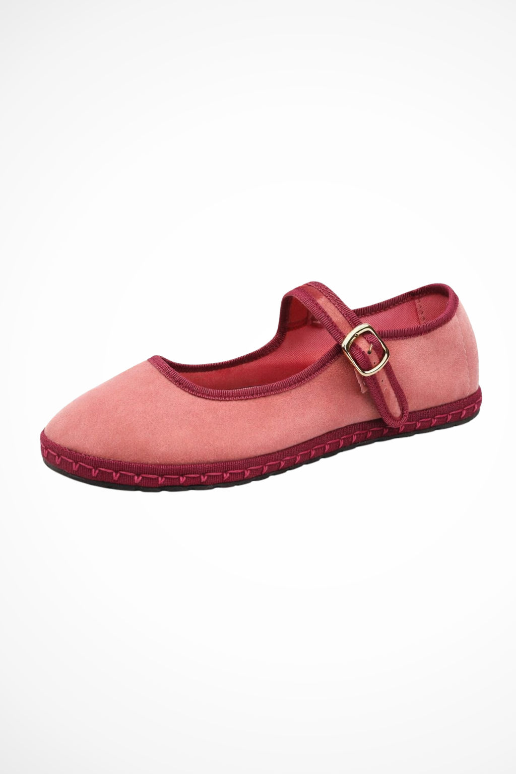 Janie - Damen Ballerinas Mit Runder Spitze Und Schnallenriemen