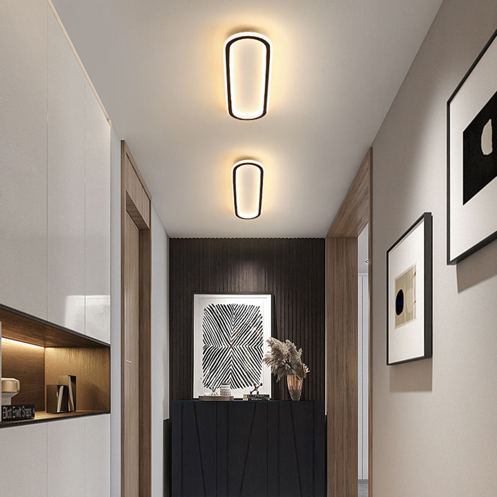 Oval LED ceiling light for hallways