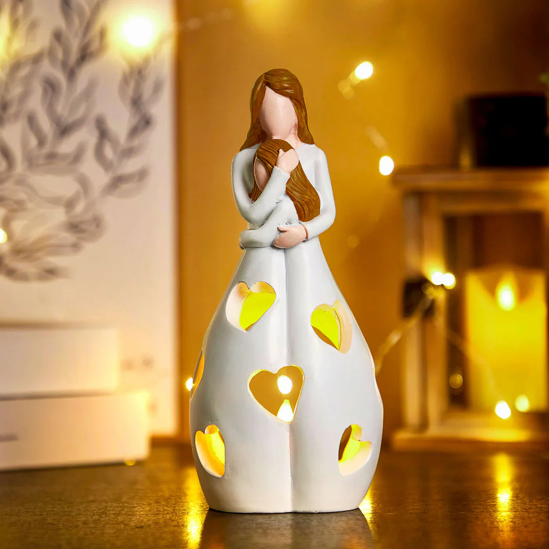 LED table lamp "Mother and Child" | Heart-shaped light design