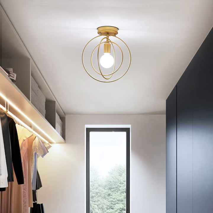 LED ceiling light | in ring design – in gold