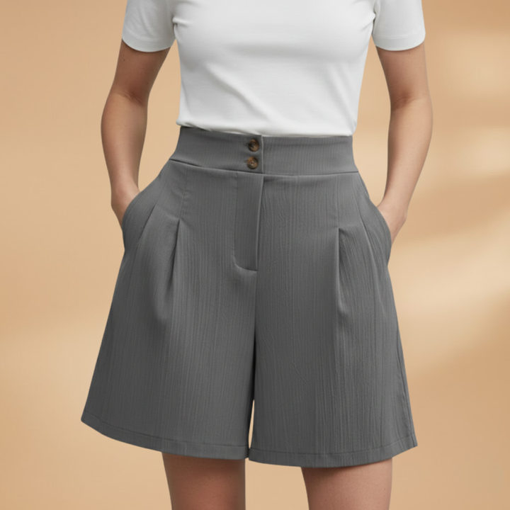 Bella - Damen Shorts mit Knopfleiste und Taillenbund
