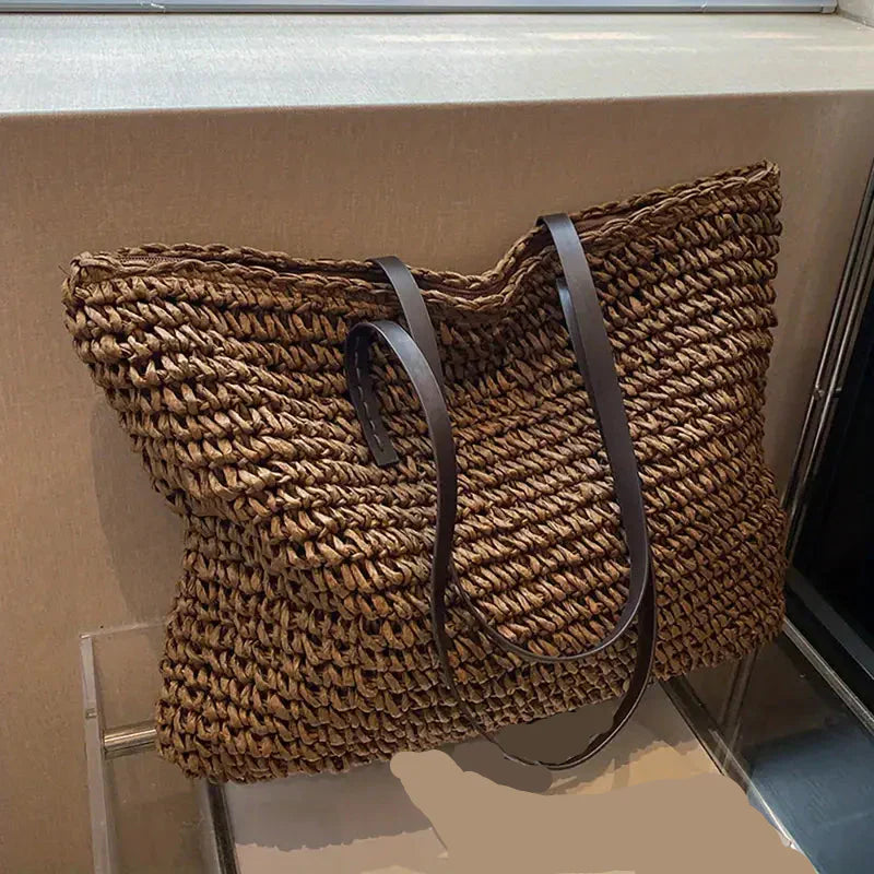 Almirea - Stroh Strandtasche Damen