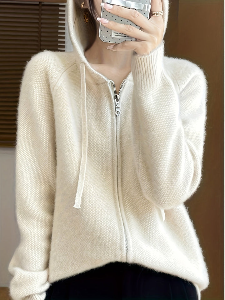 Cassidy | Kuschelige Kapuzen-Strickjacke mit Reißverschluss - Image 2