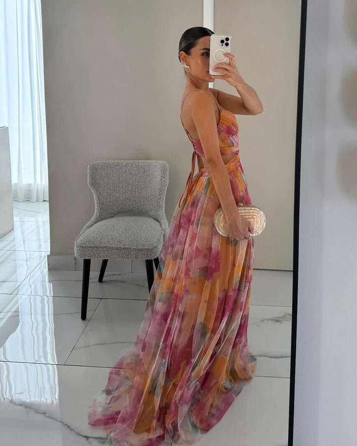 Women Elegant Floral Maxi Dress Summer Long Wedding Guest - Image 2