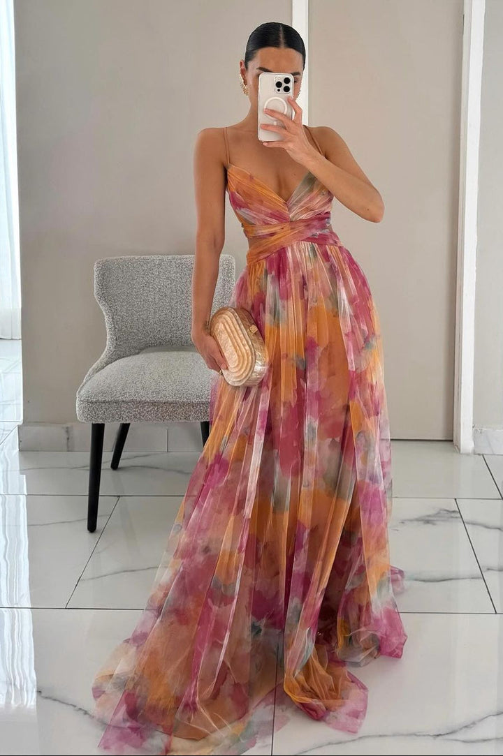 Women Elegant Floral Maxi Dress Summer Long Wedding Guest - Image 5