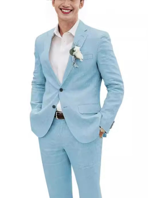 Lucéon - Leinen Slim Fit Herrenanzug