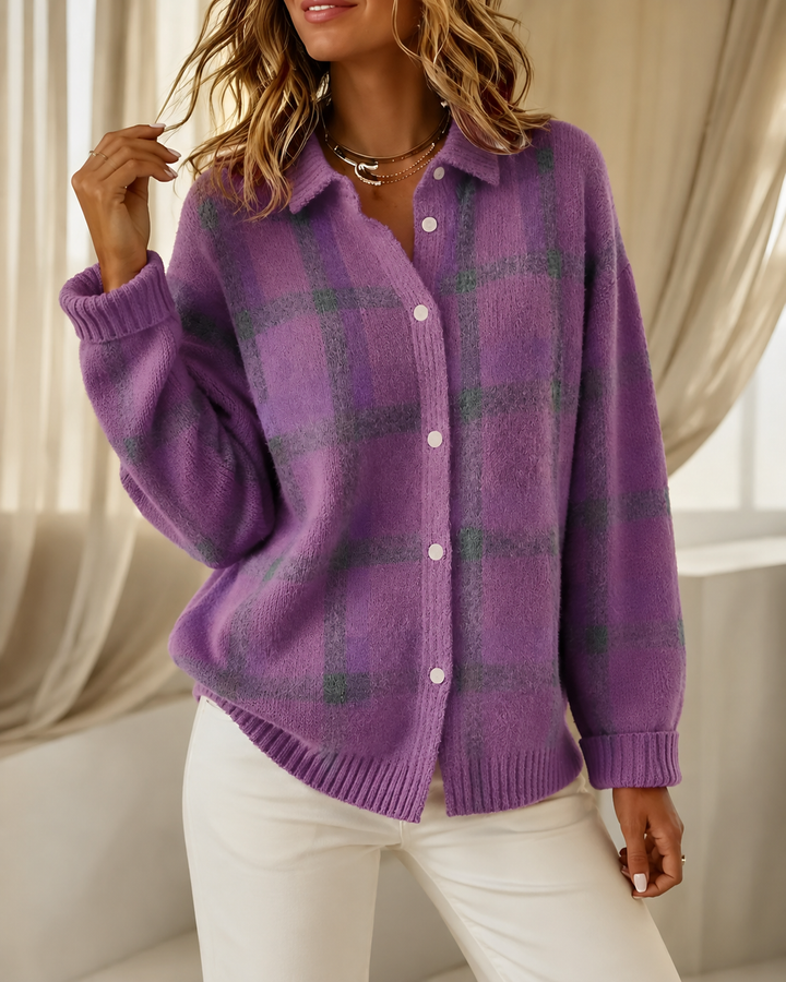 Tesa™ | Karierte Strickjacke - Image 4