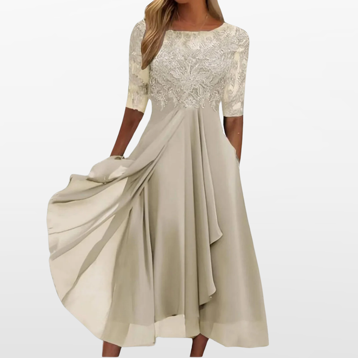 Damen Spitzenkleid Midi Elegant - Image 3