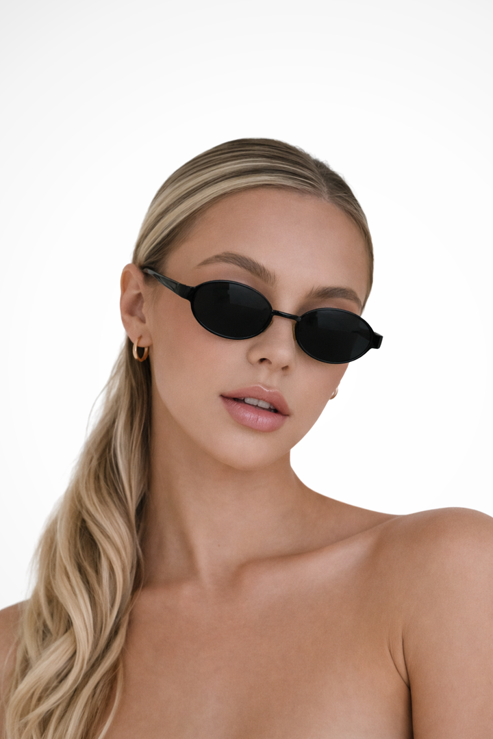 Clarivelle - Ovale Damen Sonnenbrille Metallrahmen