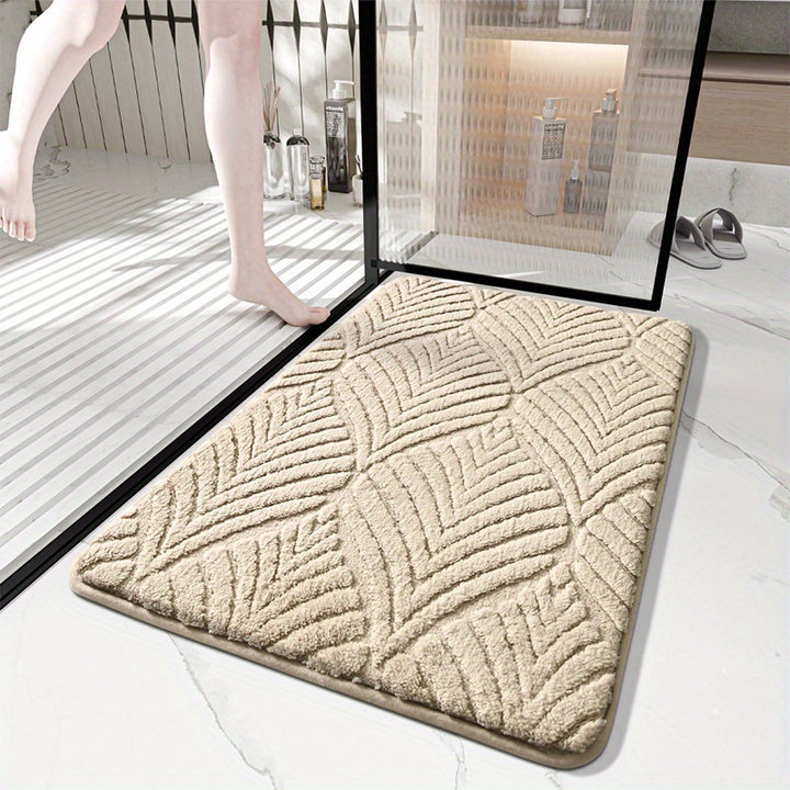 Bath Rug Geometric | Fluffy, Non-Slip Shower Mat Made of Microfiber