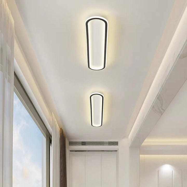 Oval LED ceiling light for hallways