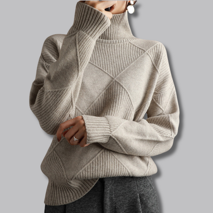 Astrid™ | Weicher Rollkragenpullover mit Rautenmuster - Image 8