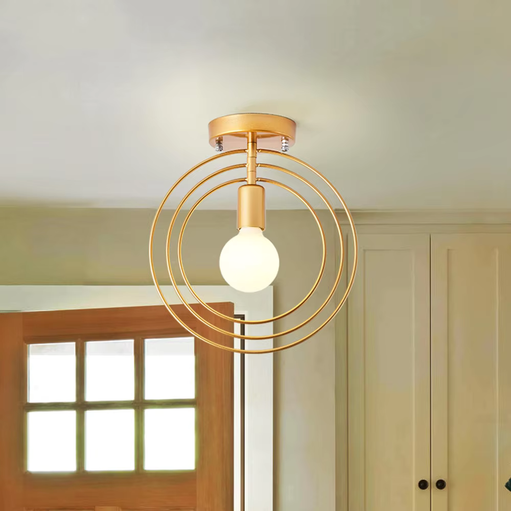 LED ceiling light | in ring design – in gold