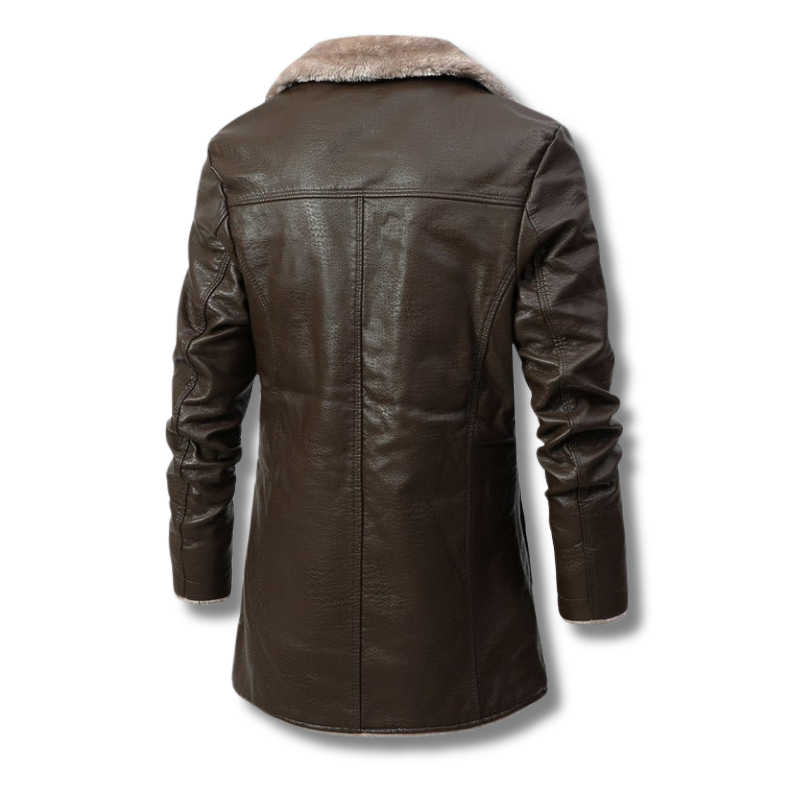 Edward™ | Elegante Leder-Winterjacke mit Fellfutter - Image 4