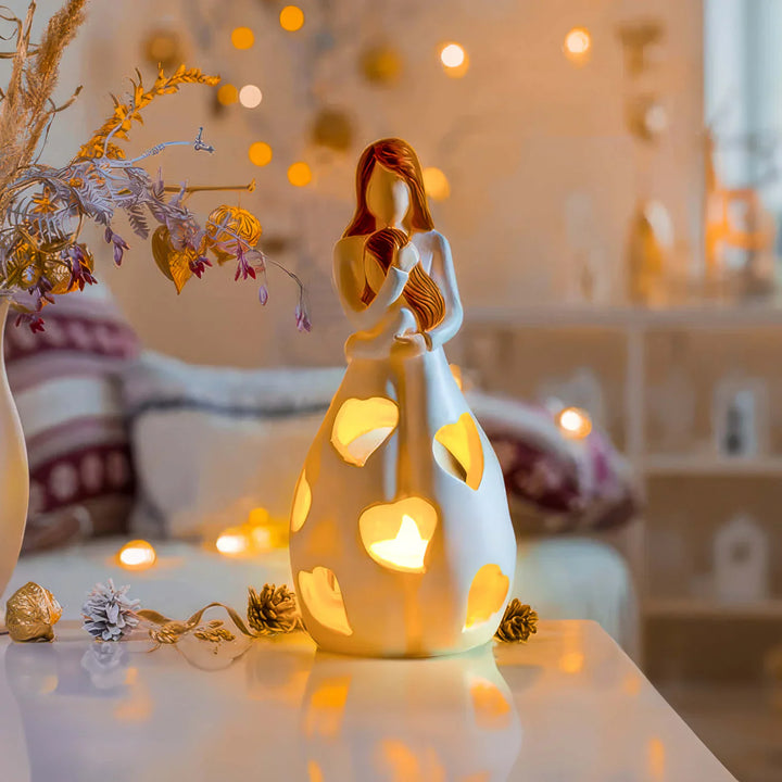 LED table lamp "Mother and Child" | Heart-shaped light design