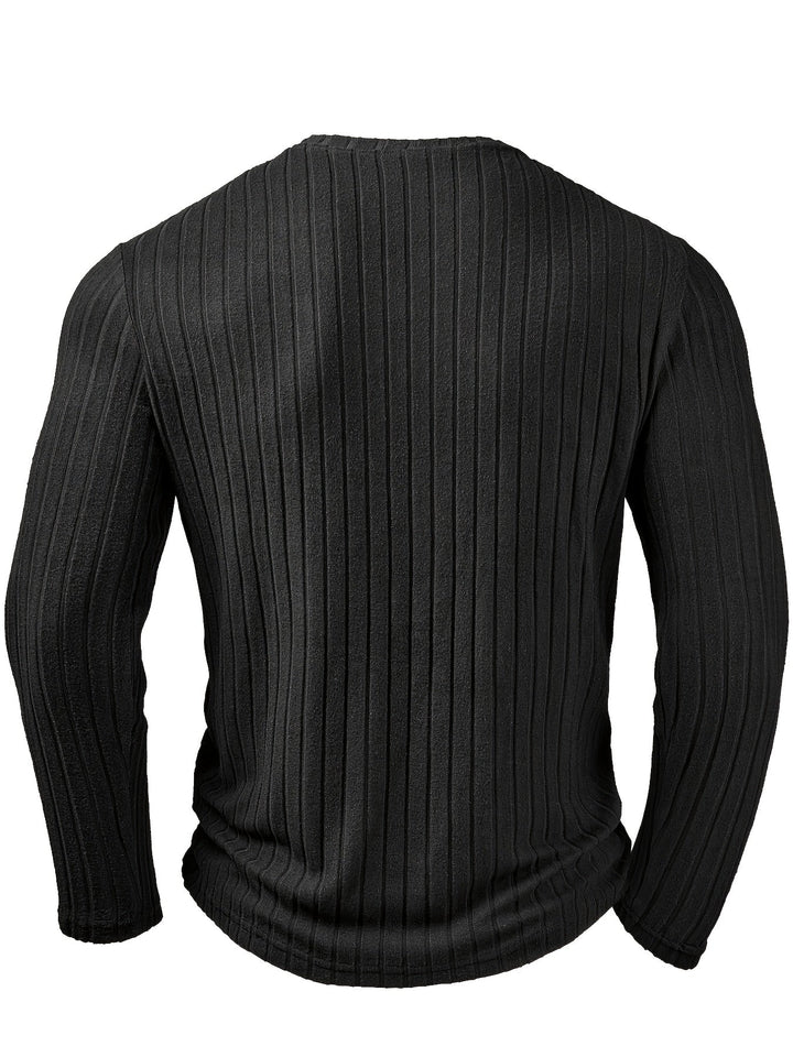 Damen geripptes V-Ausschnitt Langarmtop - Image 3