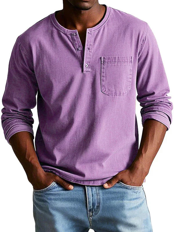Philipp | Herren Lässiges Langarm-Henleyshirt - Image 8
