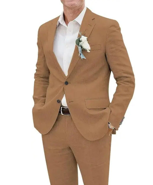 Lucéon - Leinen Slim Fit Herrenanzug