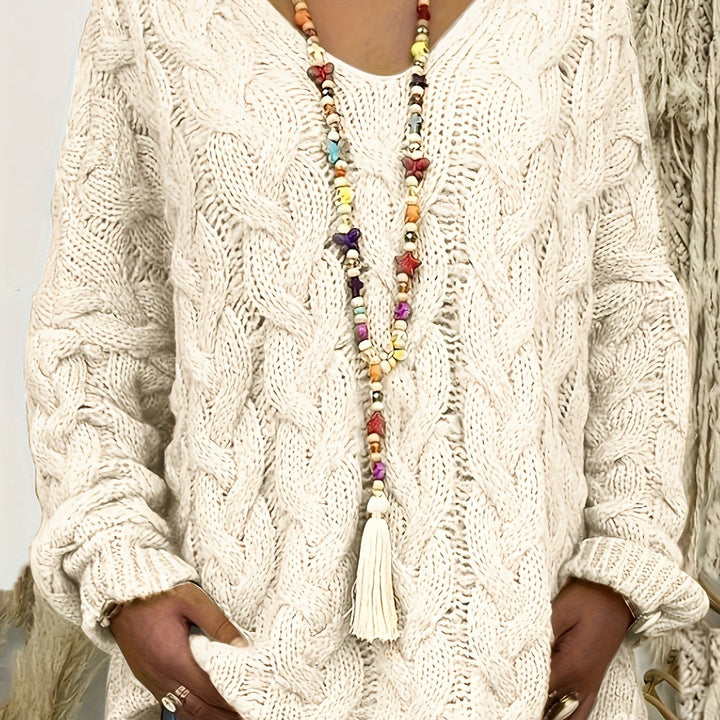 Iris | Lässiger Zopfstrickpullover
