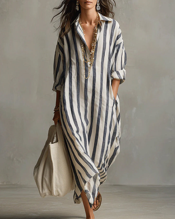 Mexielle - A Linie Reverskragen Sommerkleid